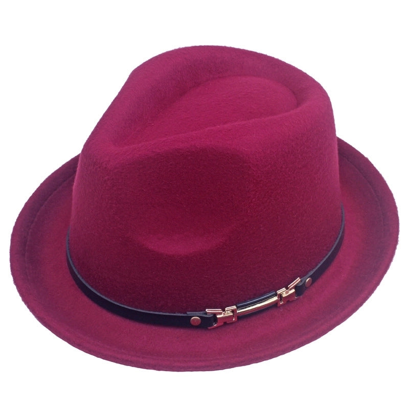 Women's Elegant Basic Minimalist Solid Color Wide Eaves Fedora Hat