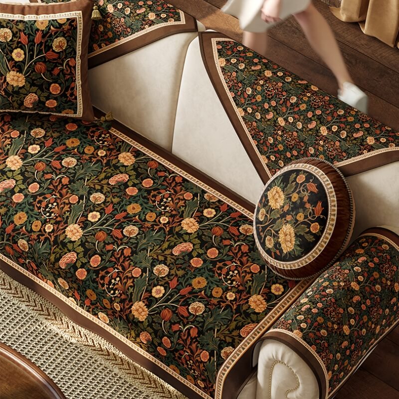 Garden Vintage Luxury Furniture Protective Non-Slip Couch Covers