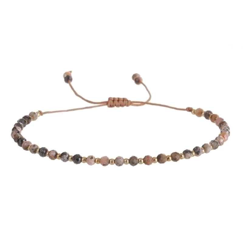 Minimalist Round Natural Stone Knitting Drawstring Bracelets