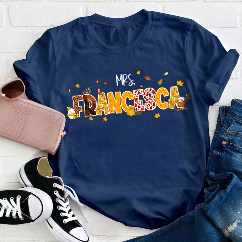 Personalized Name Humpty Had a Great Fall Teacher T-Shirt