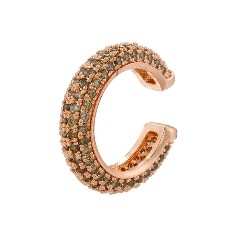 1 Piece Minimalist C Shape Plating Inlay Copper Zircon Gold Plated Earrings