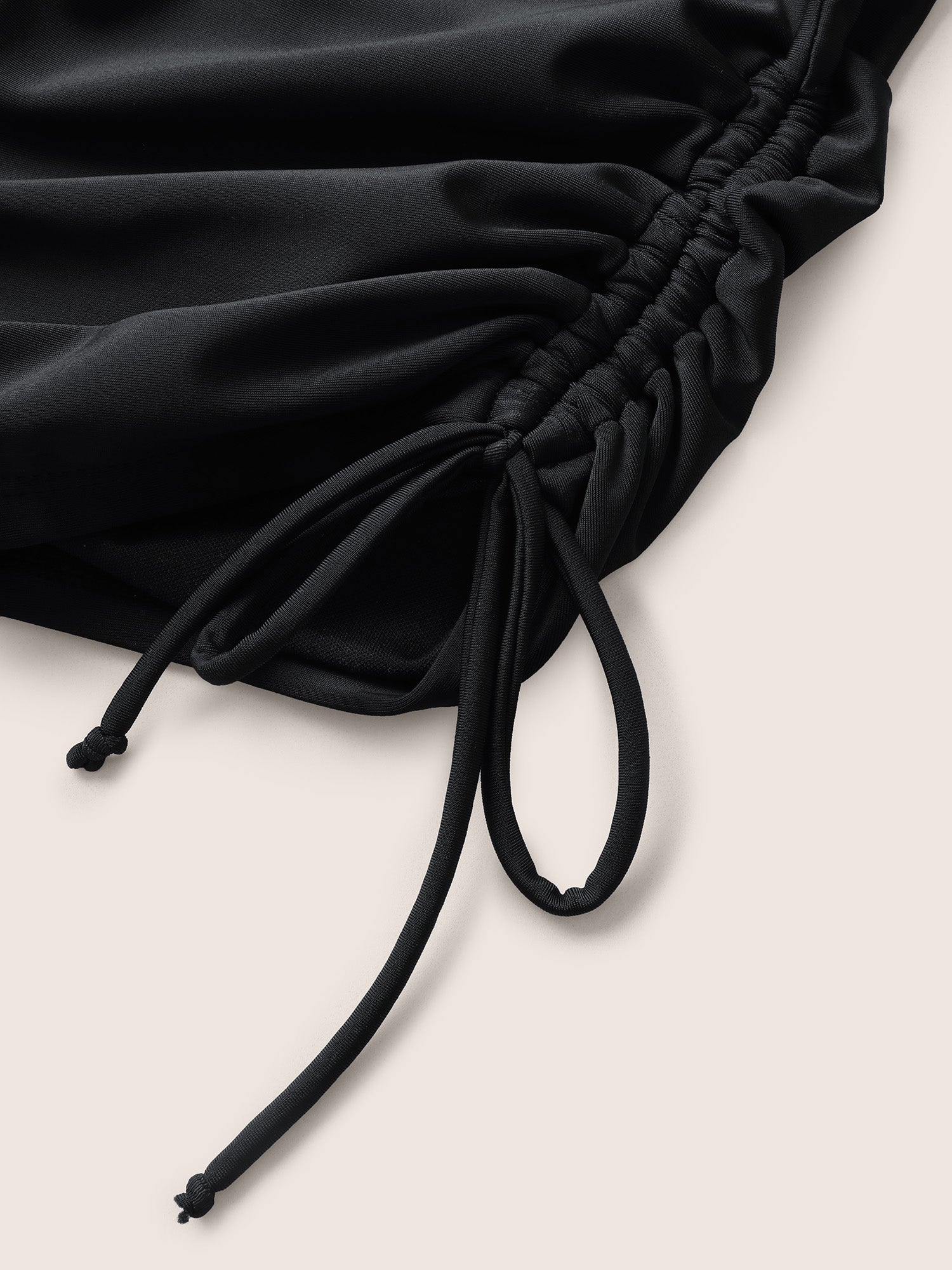 Solid High Rise Drawstring Side Swim Bottom