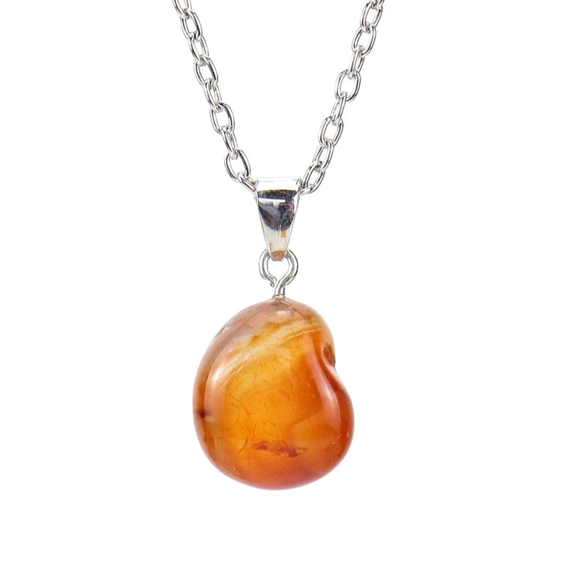 Minimalist Geometric Natural Stone Ferroalloy Knitting Pendant Necklace