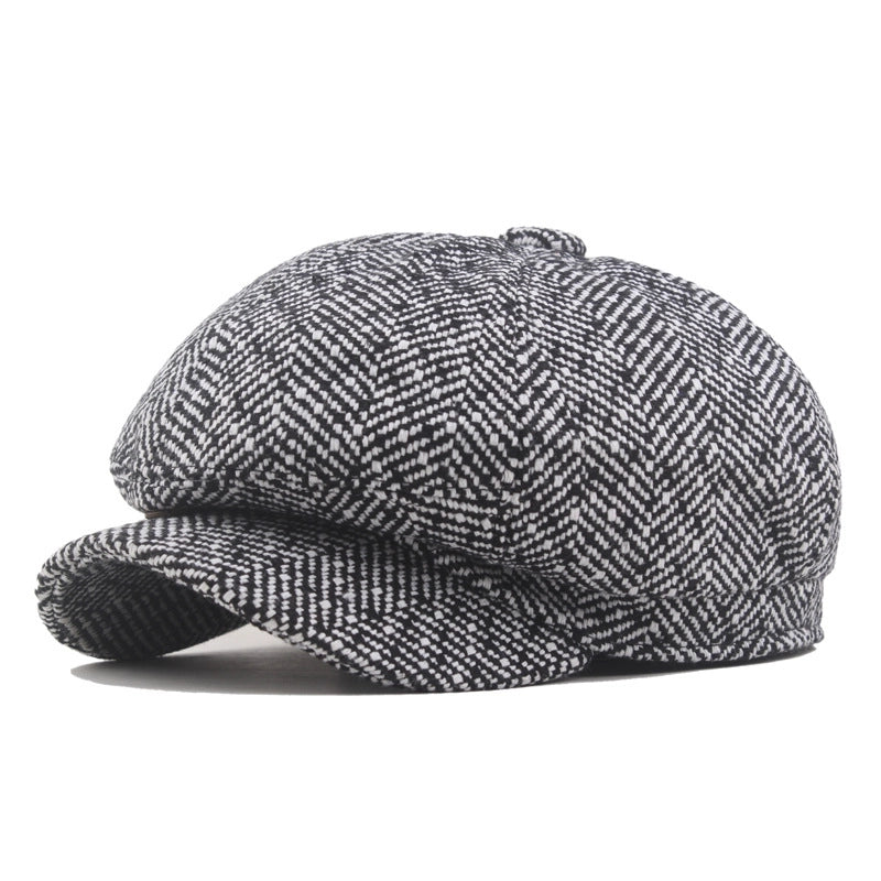 Men's Vintage Style British Style Argyle Curved Eaves Beret Hat