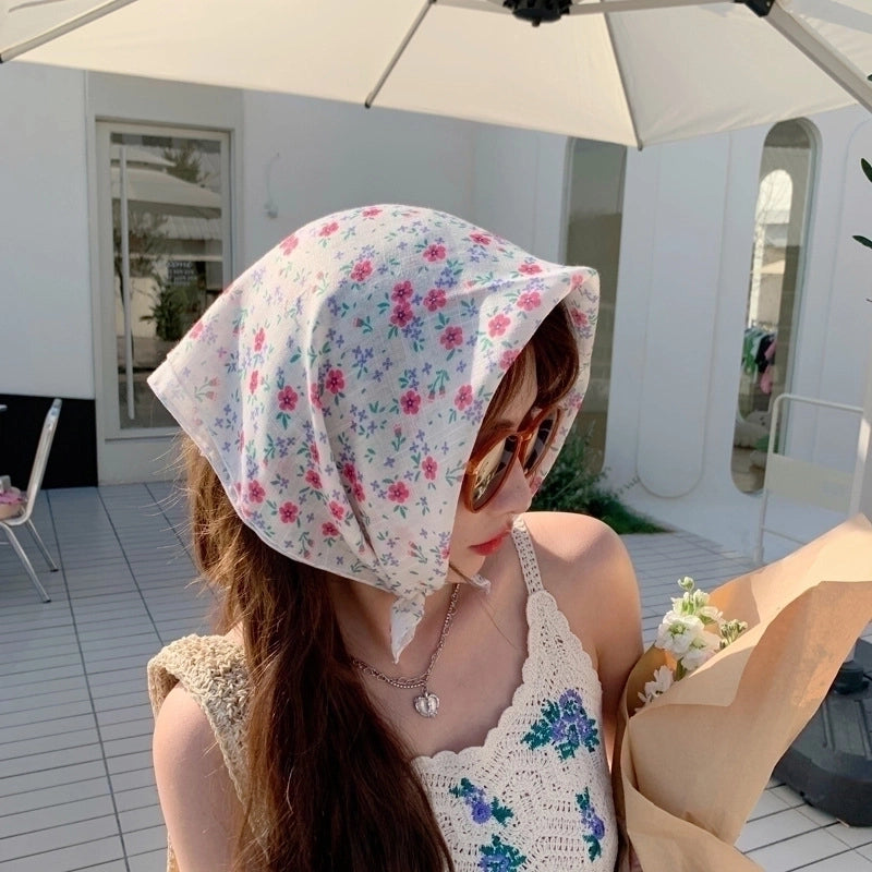 Women's Sweet Pastoral Flower Polyester Printing Bandanas