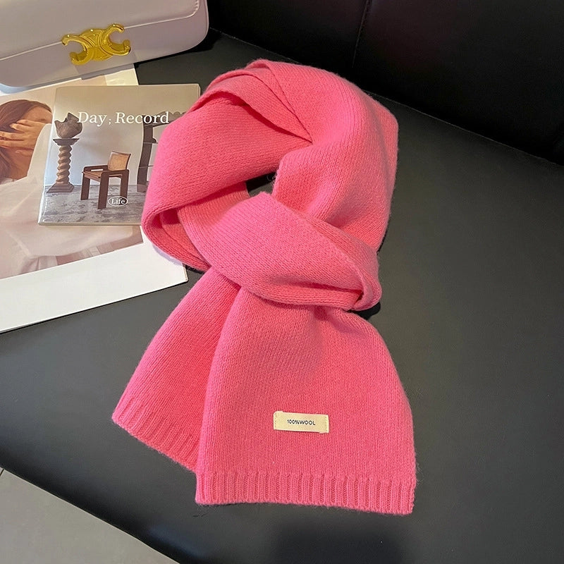 Unisex Sweet Solid Color Fleece Scarf