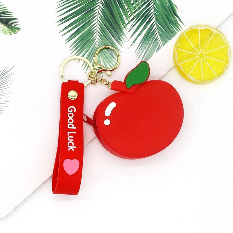 Unisex Fruit Silica Gel Zipper Coin Purses