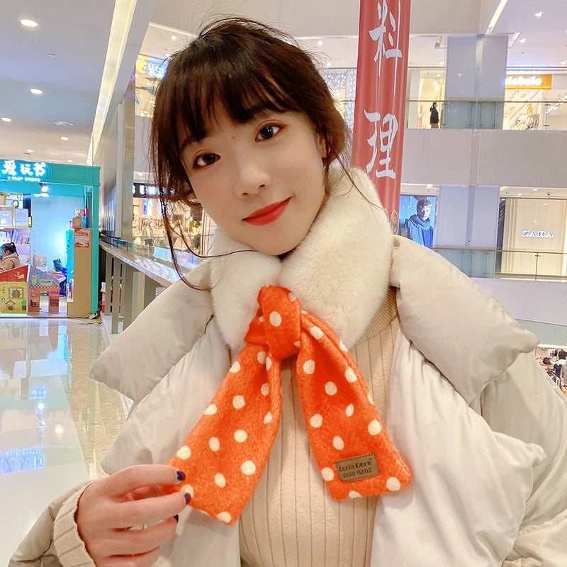 Polka Dot Fashion Plush Scarf