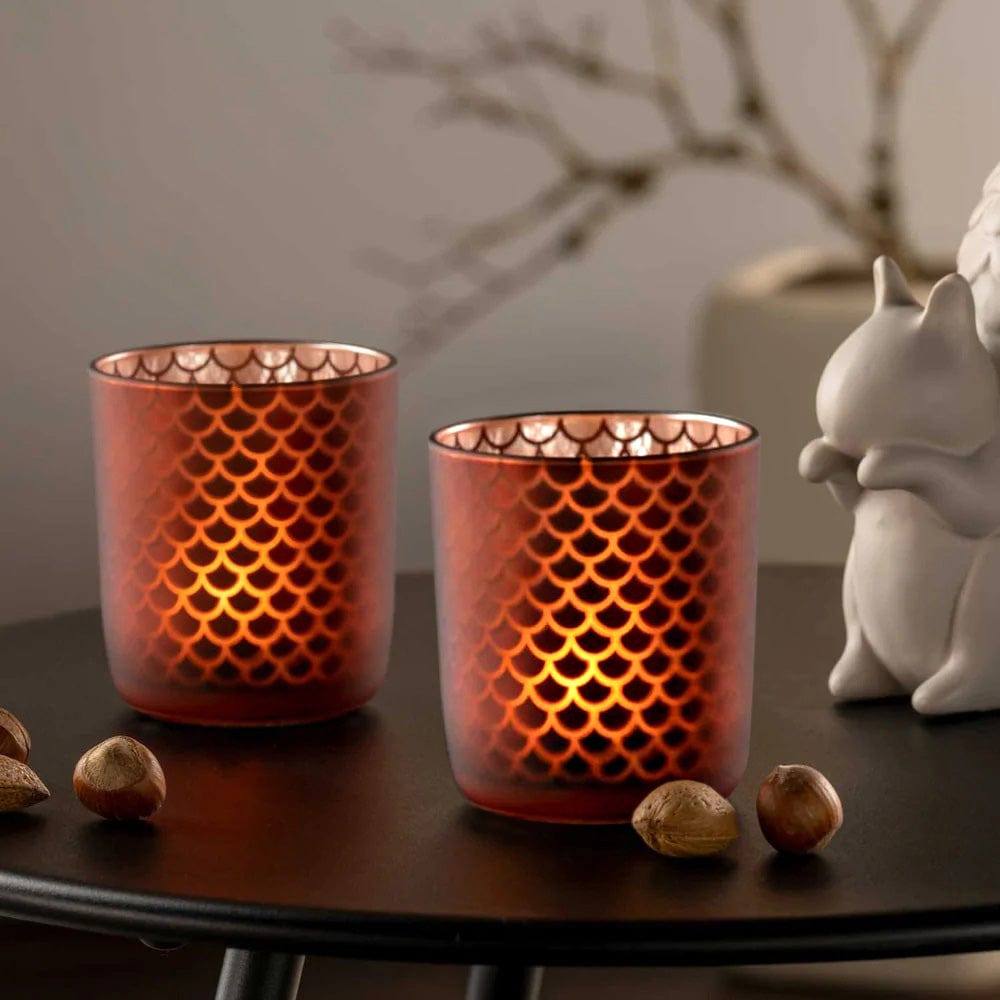 Camminata Tealight Holder Medium - Dark Red