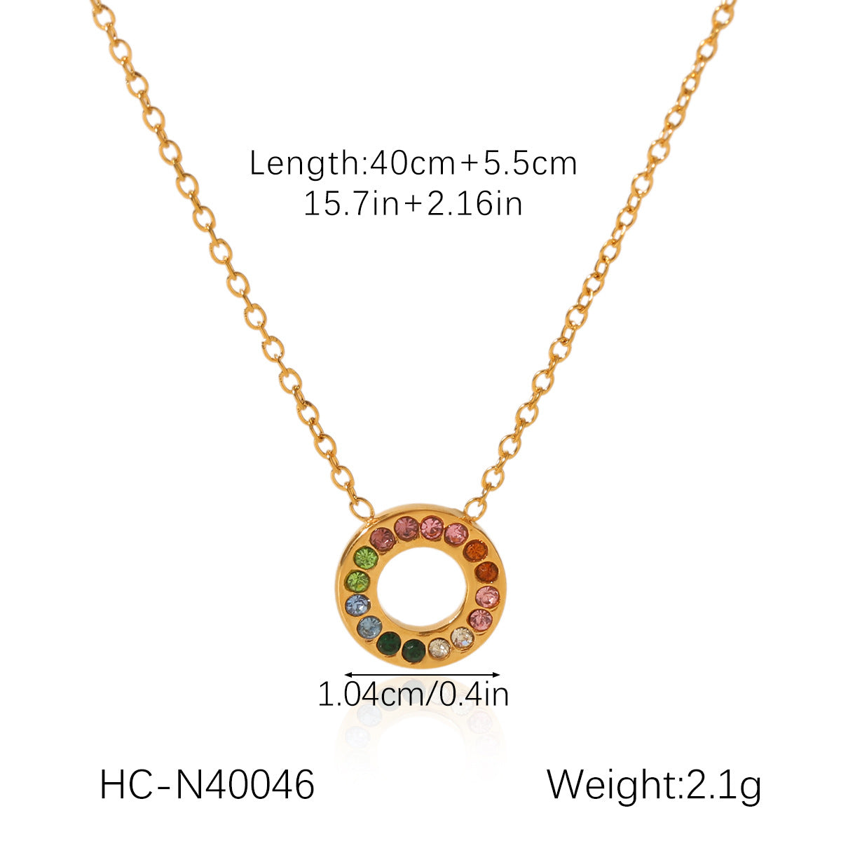 Ins Style Stainless Steel Love Necklace Inlaid With Zircon Clavicle Chain Female Titanium Steel 18K Gold-Plated Necklace