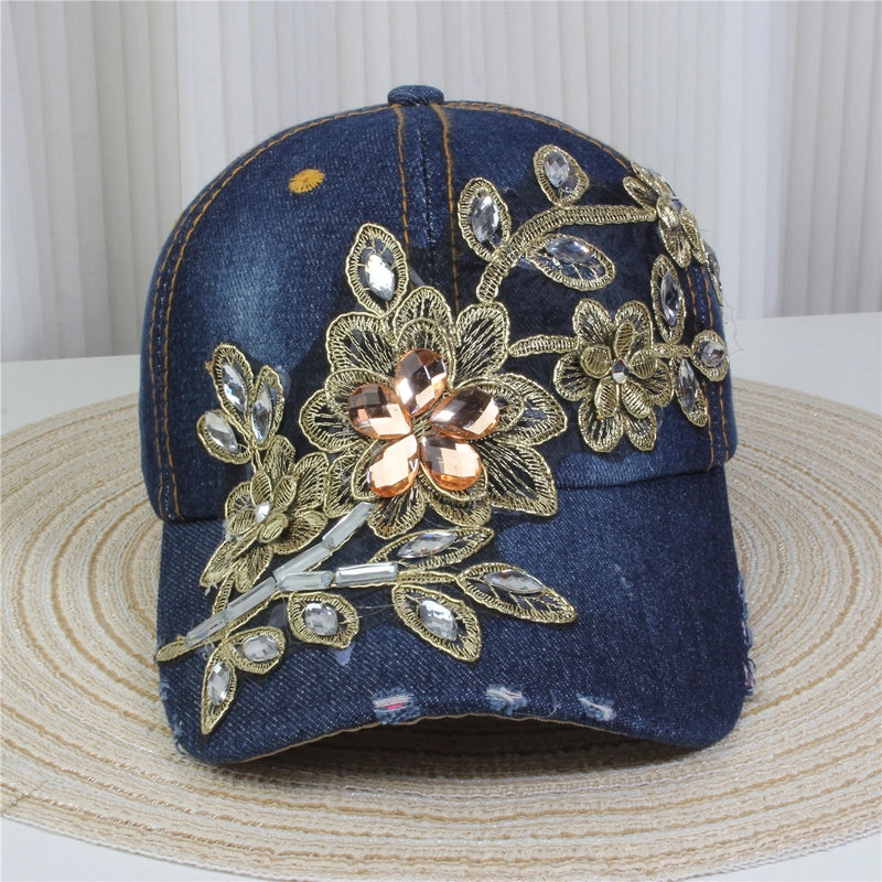 Unisex Streetwear Letter Usa Flower Curved Eaves Baseball Cap