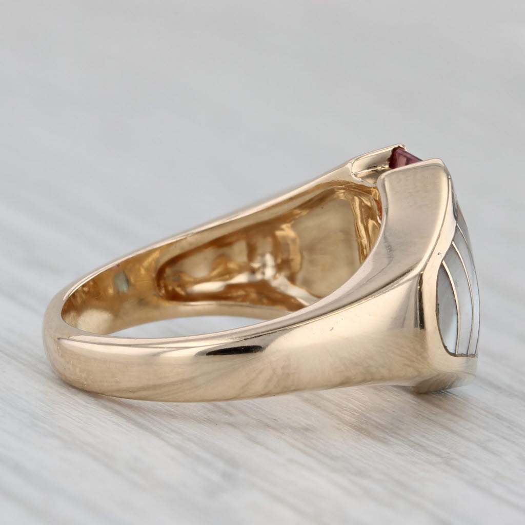 Kabana Mother of Pearl Topaz Amethyst Tourmaline 14k Yellow Gold Size 6.25