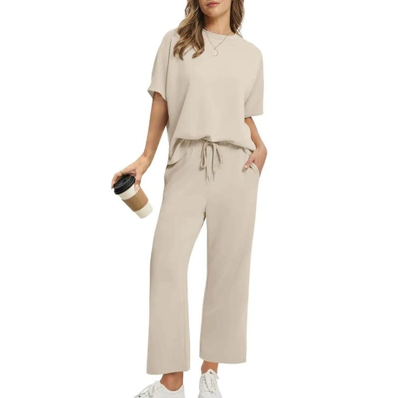 🌿 Soft casual two-piece set|loose cut + draped fabric soft and glutinous without sagging shoulders