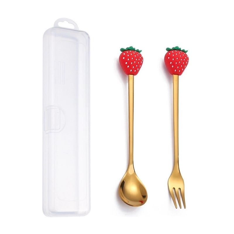 Christmas Cute Animal Santa Claus Stainless Steel Tableware 2 Pieces