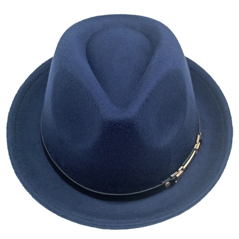 Women's Elegant Basic Minimalist Solid Color Wide Eaves Fedora Hat