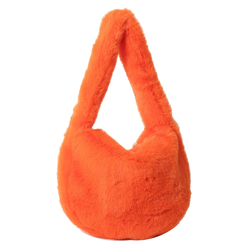 New Plush Bag Autumn And Winter Shoulder Rose Red Hot Girl Style Messenger Bag Furry Student Bag