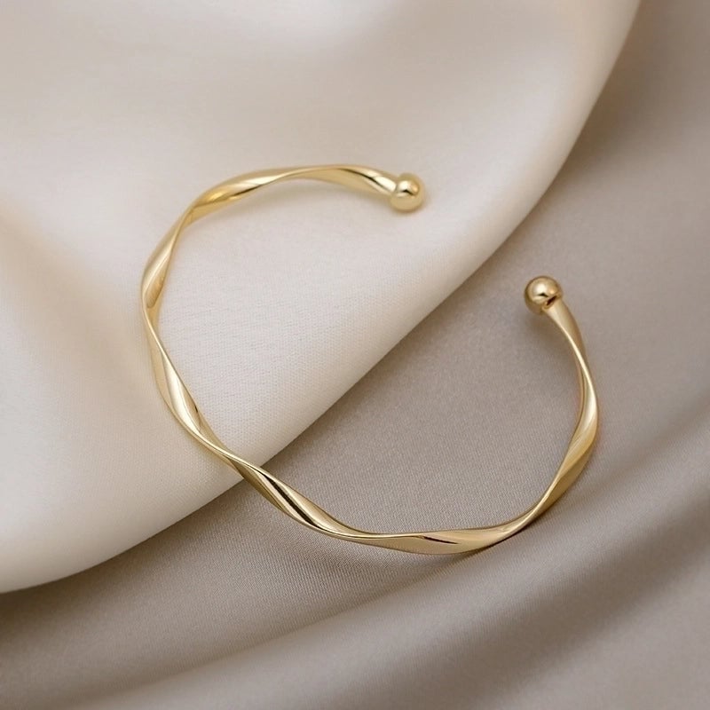 Minimalist Letter Solid Color Copper Zircon Bangle In Bulk