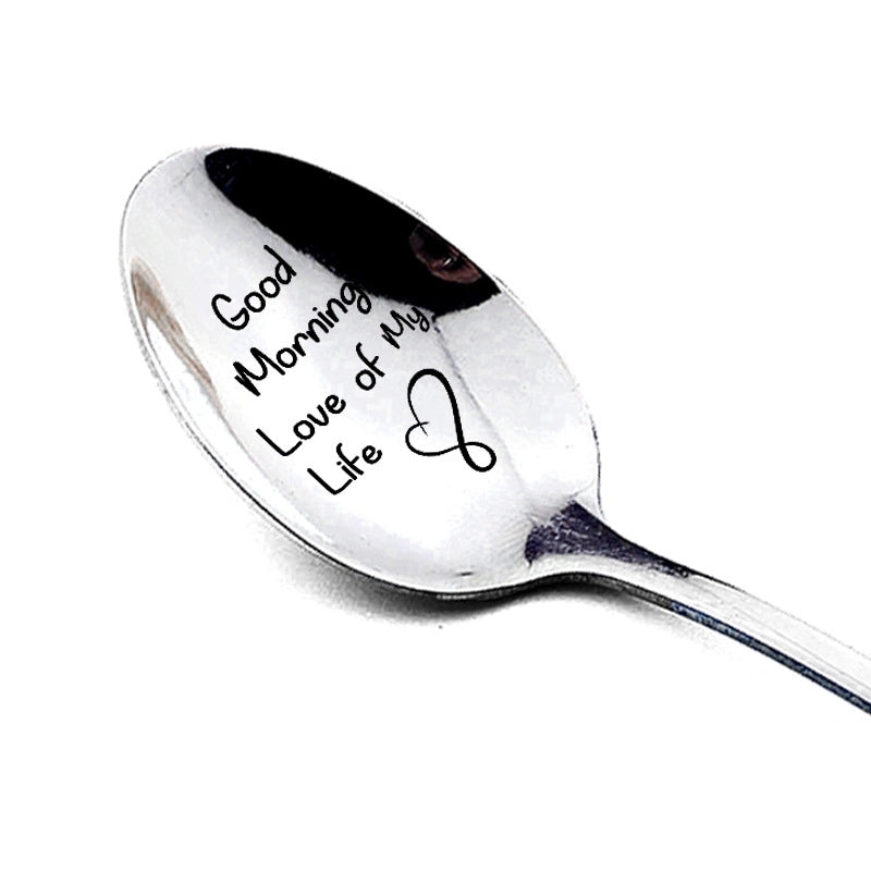 Wedding Valentine's Day Gifts Stainless Steel Long Handle Spoon Household