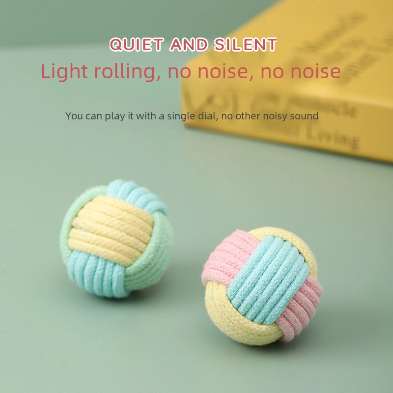 Creative Funny Cat Fur Ball Handmade Cat Cotton Ball Plush Relieving Stuffy Self-Hi Training Pet Molar Interactive Toy