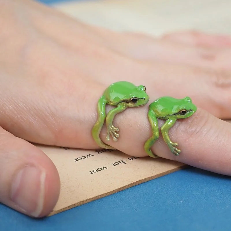 Latest-tree Frog Ring & Earrings