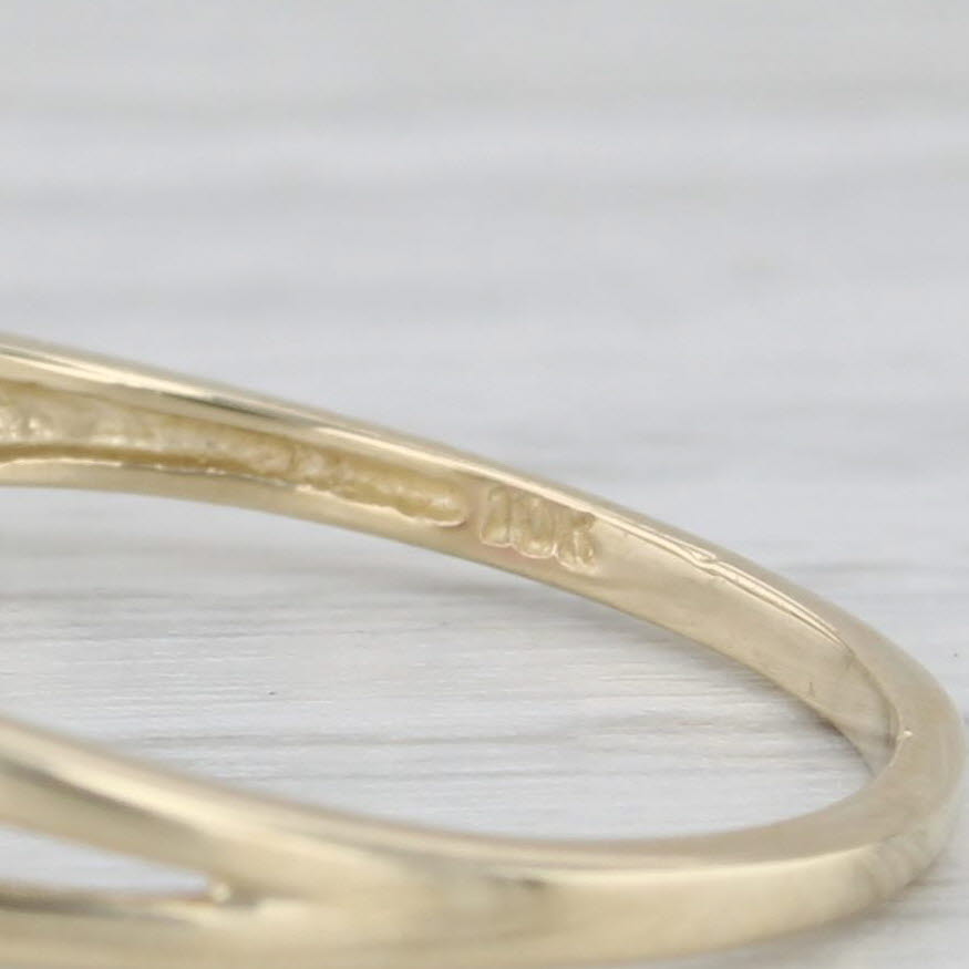 Lab Created Ruby Heart Diamond Ring 10k Yellow Gold Size 7.25
