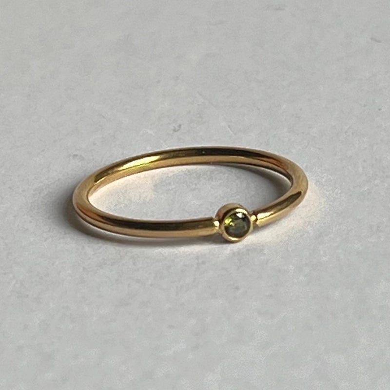 304 Stainless Steel Gold Plated Retro Plating Inlay Solid Color Zircon Rings