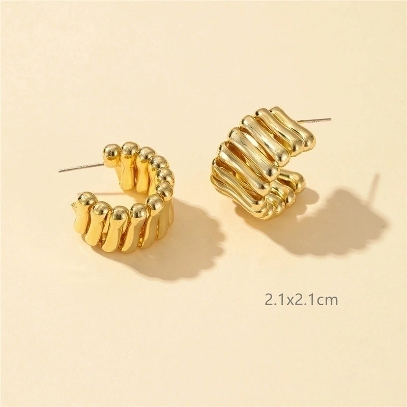 1 Pair Classic Style Commute Solid Color Plating Brass Gold Plated Drop Earrings