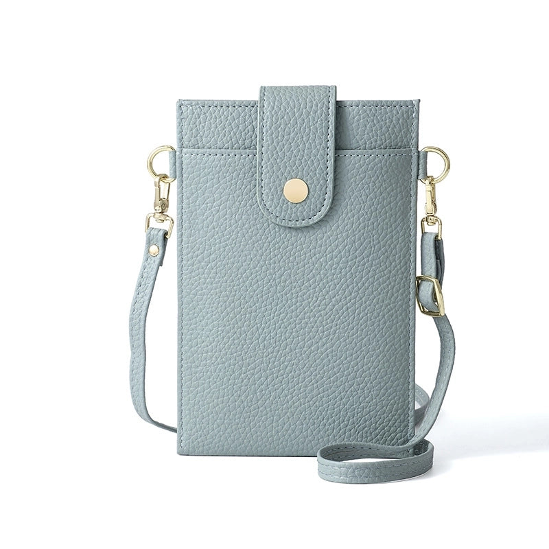 Women's Pu Leather Solid Color Classic Style Square Flip Cover Phone Wallets