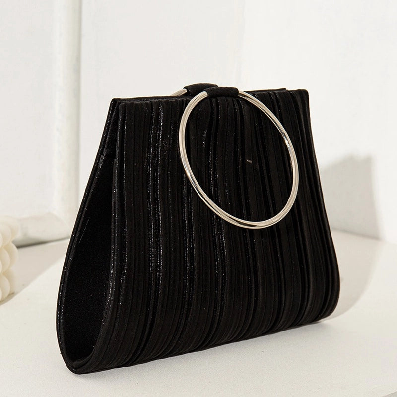Black Gold Silver Pu Leather Solid Color Square Evening Bags