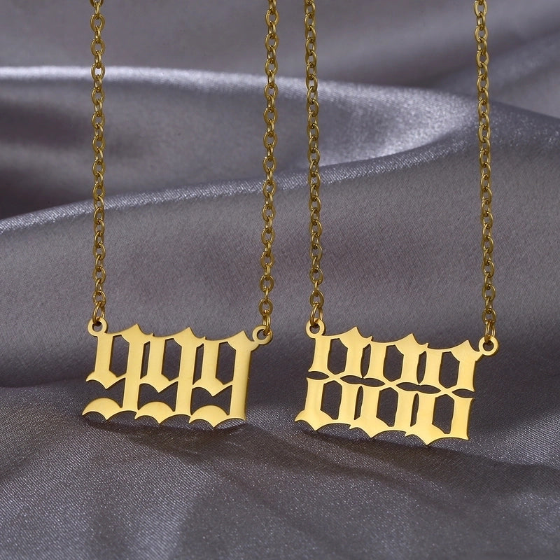 Minimalist Letter Stainless Steel Plating 18k Gold Plated Pendant Necklace