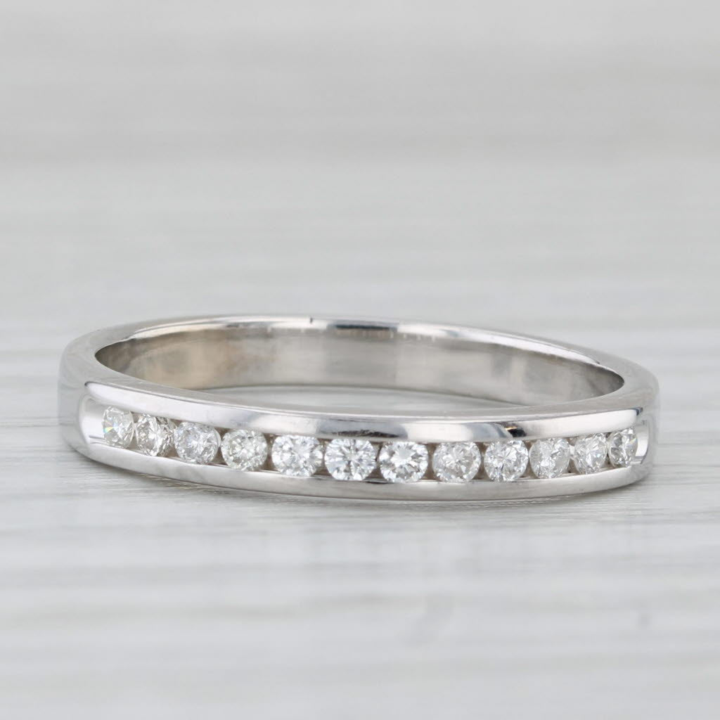 0.25ctw Diamond Wedding Band 14k White Gold Size 8.5 Stackable Ring