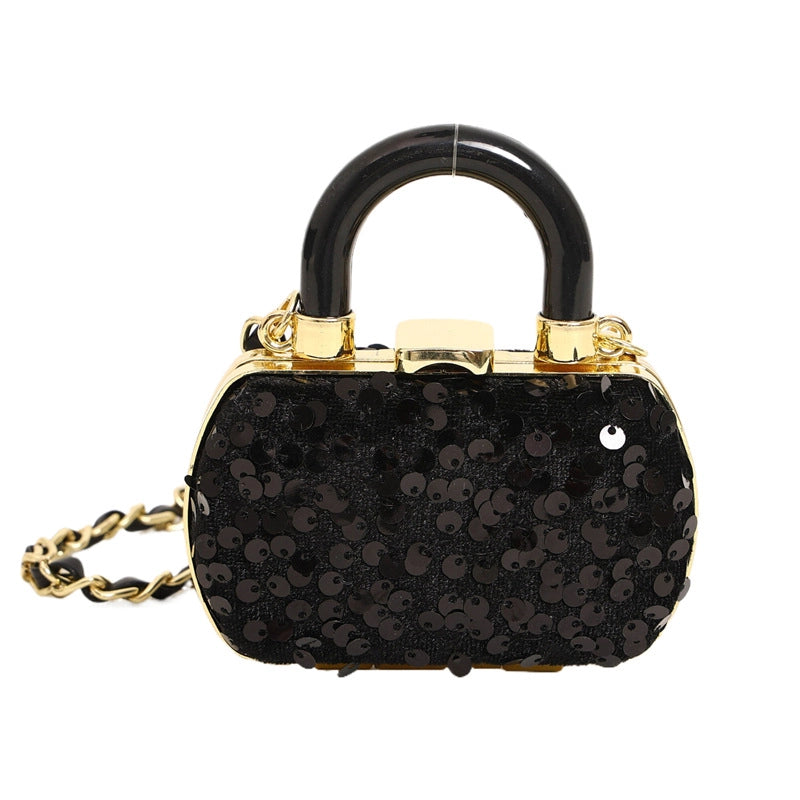 Women's Mini Canvas Heart Shape Streetwear Heart-shaped Lock Clasp Shoulder Bag