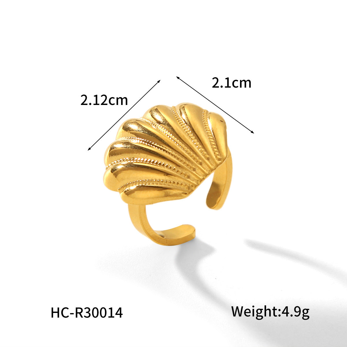 Ocean Style Stainless Steel Starfish Shell Open Ring Female Ring Titanium Steel Bracelet