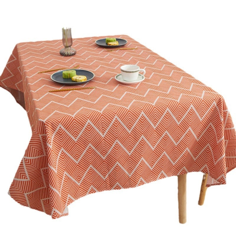 Modern Style Minimalist Stripe Tree Watermelon Polyester Cotton Polyester Tablecloths