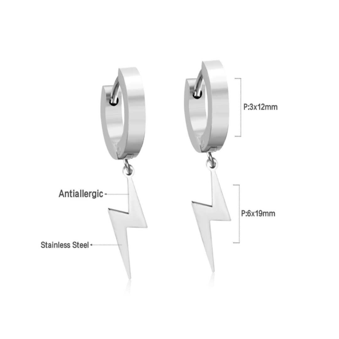Lightning hoops -Silver