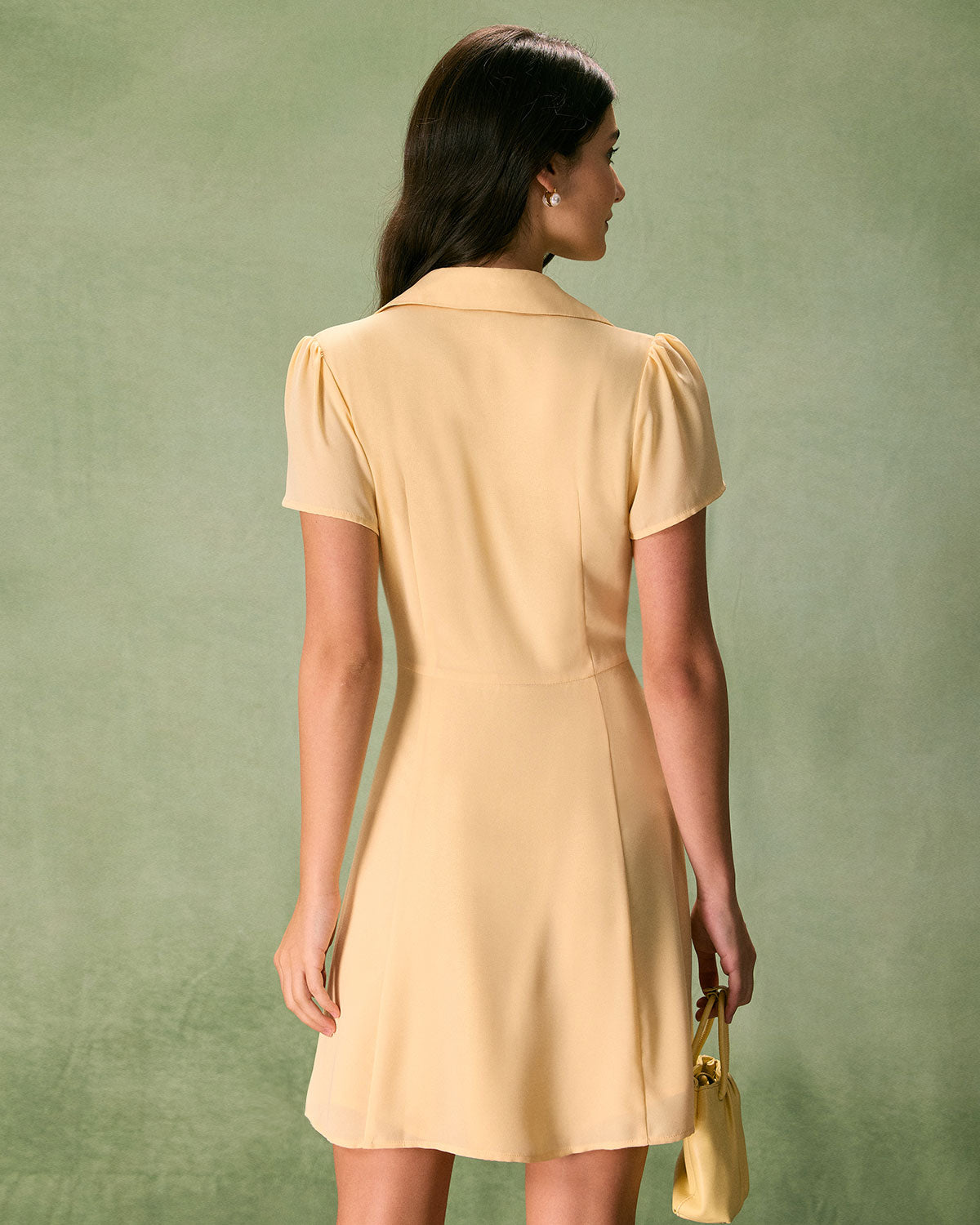 The Yellow Button Down Shirt Mini Dress