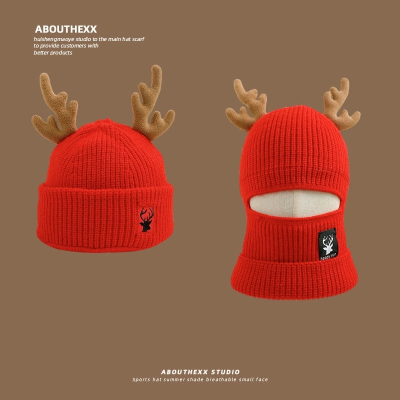 Women's Minimalist Elk Jingling Bell Snowflake Elk Wool Cap