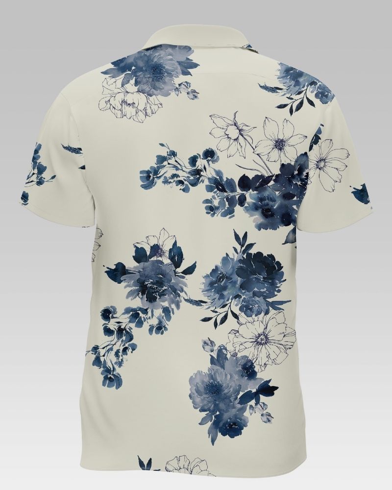 flower printed cotton shirt For Men