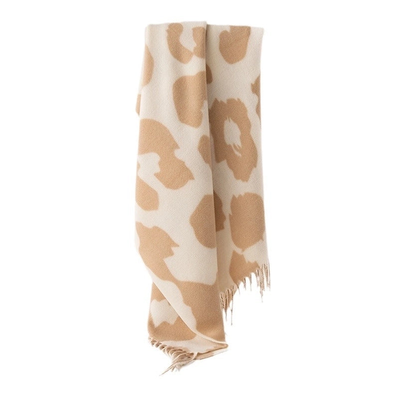 Women's Casual Zebra Leopard Polyester Tassel Scarf