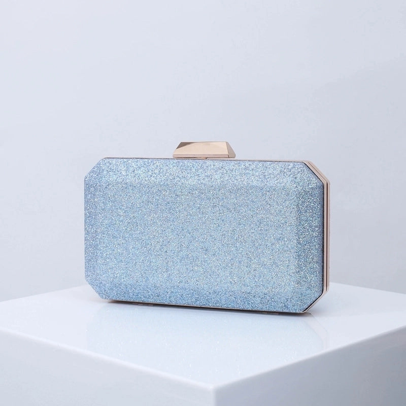Purple Green Silver Pu Leather Solid Color Square Evening Bags