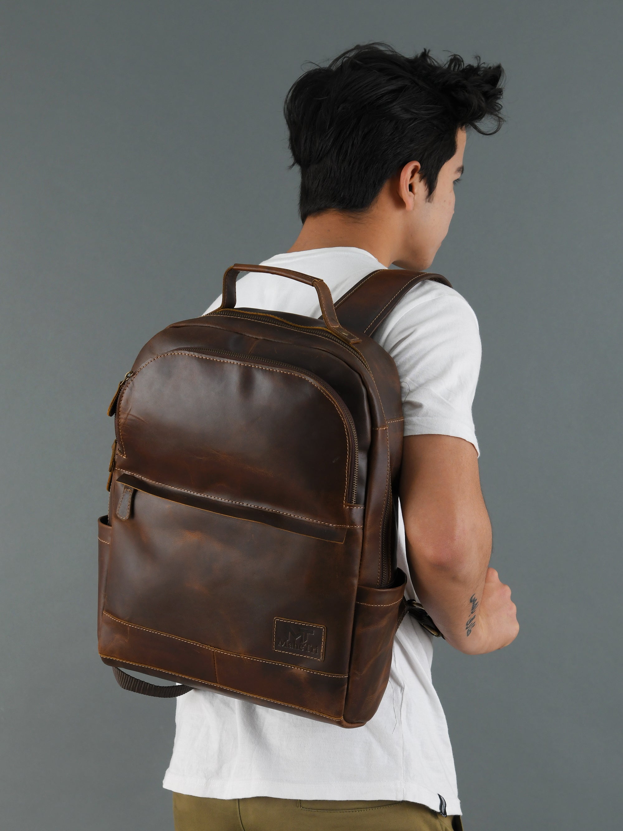 Unisex Buffalo Leather Backpack