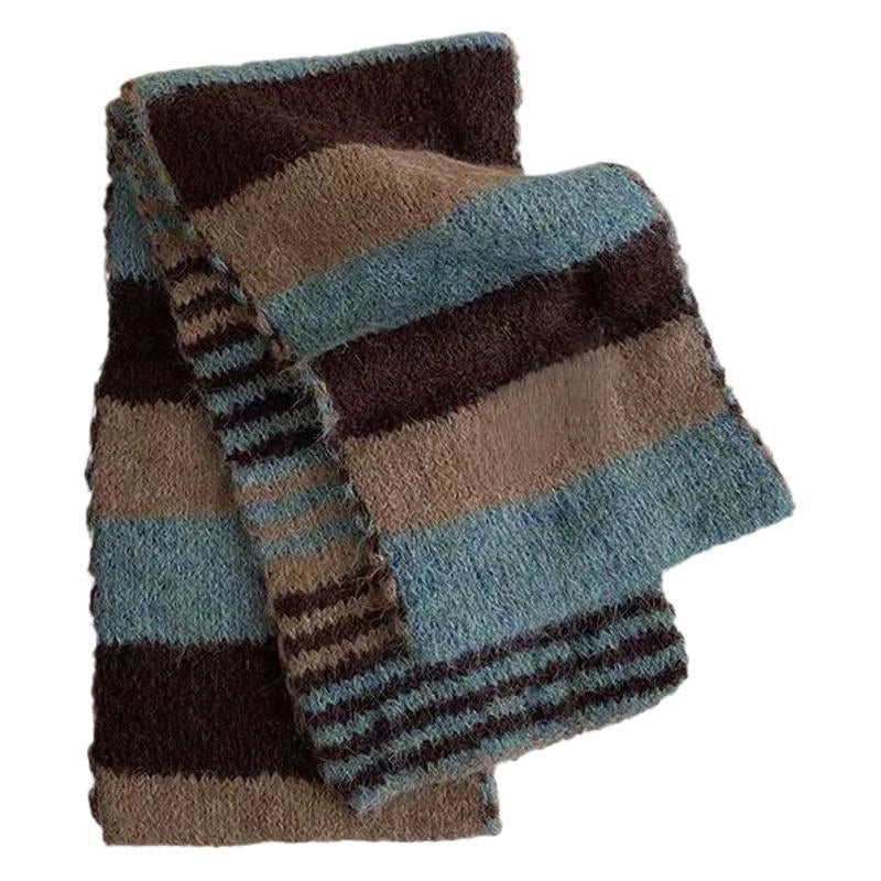 Women's Minimalist Stripe Polyester Fleece Scarf