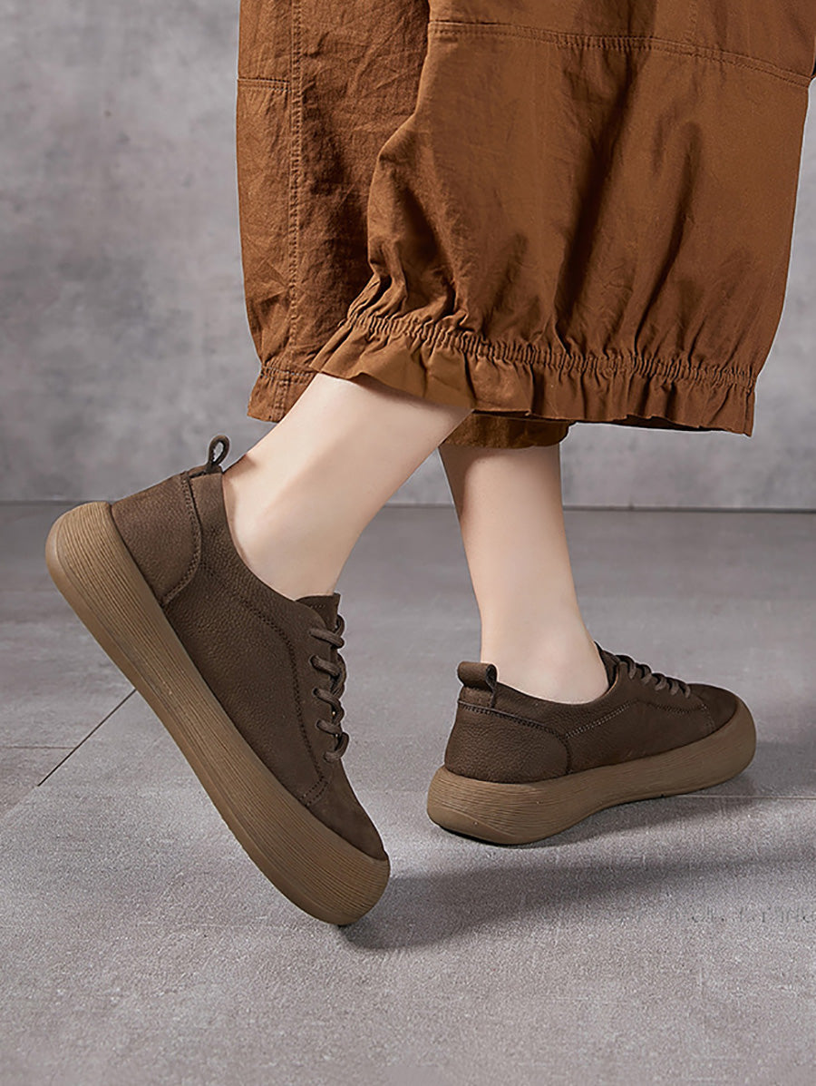 Women Summer Genuine Leather Strap Flat Shoes