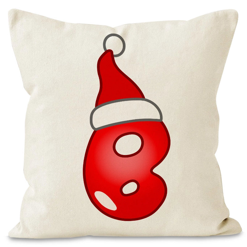 Christmas  Cute Modern Style Christmas Hat Letter Linen Polyester Pillow Cases Couch & Sofa Decor