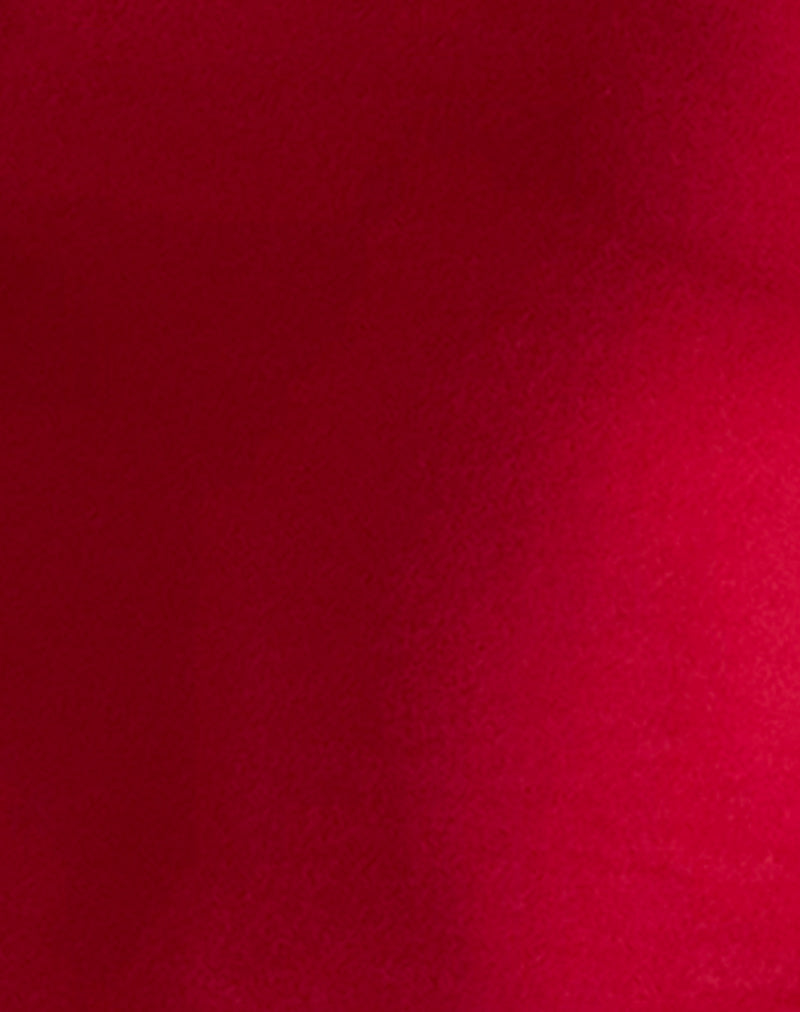 Jiniso Crop Top in Adrenaline Red with Pink Bows