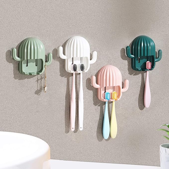 Wall Mounted Cactus Toothbrush Holder