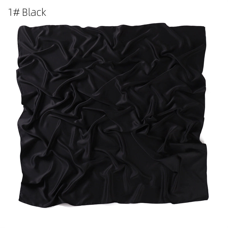 Women's Minimalist Solid Color Satin Silk Scarf