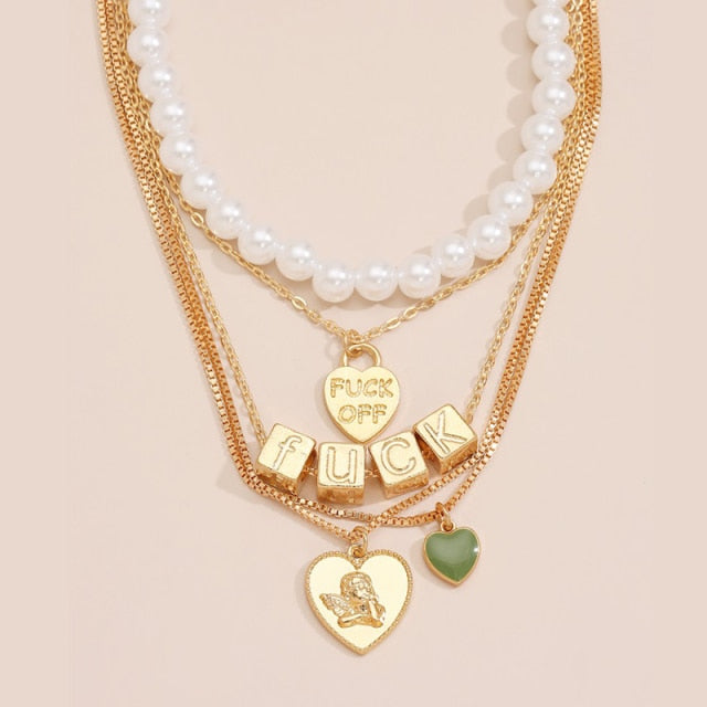 Fuck Off Necklace Set (4 Pcs)