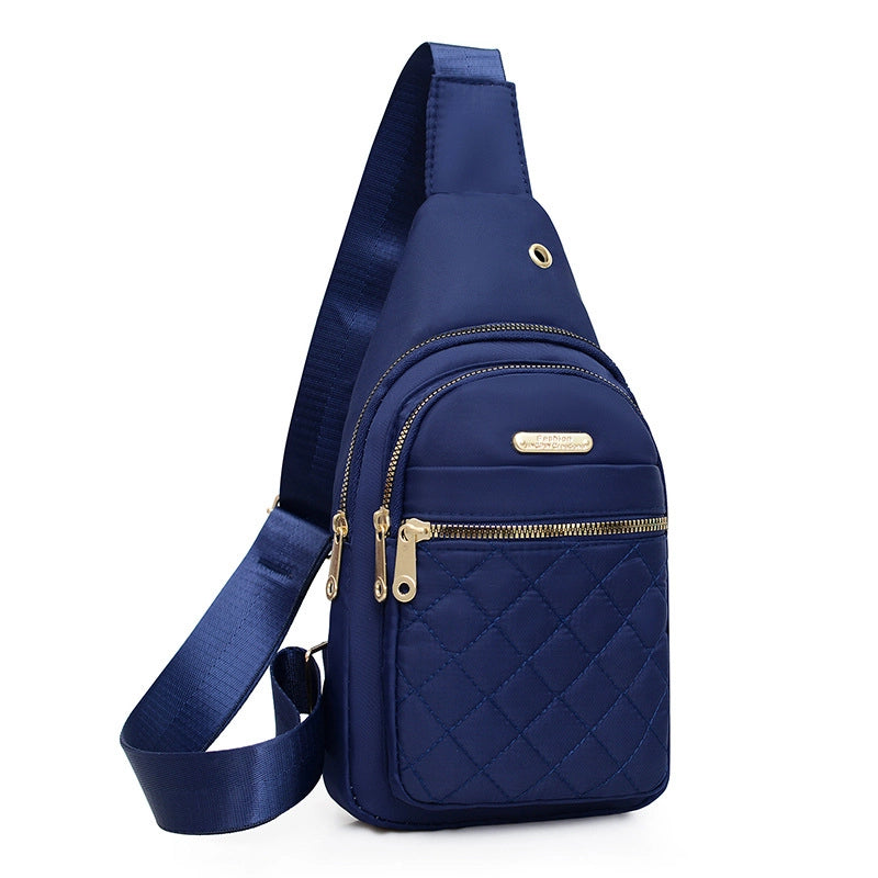 Chest Bag Women's New Korean-style Crossbody Bag Girls' Sports Chest Bag Street Oxford Cloth Simple Chest Bag