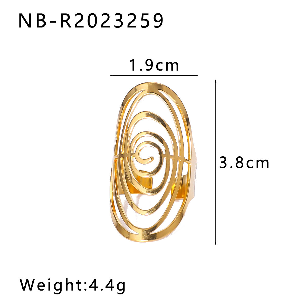 Open Ring Star Shell Textured Star Geometric Stainless Steel Electroplating Rings